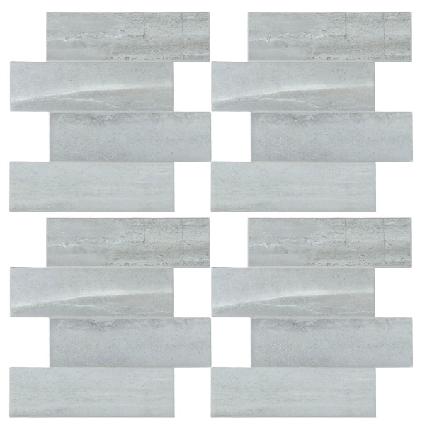 Fliesenaufkleber Selbstklebend, stein-grau - 4 Stück, 25x25 cm SPC Wandfliesen Wasserfest - Fliesen Küche Bad Wand