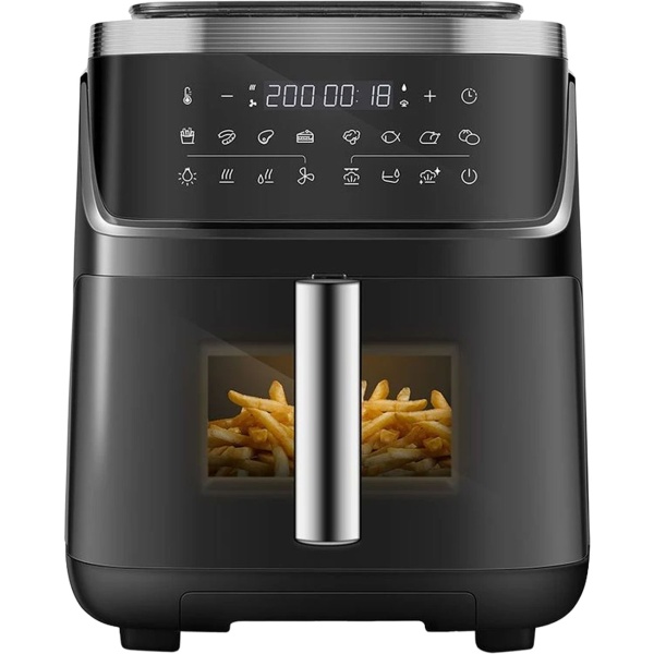 Dampf-Heissluftfritteuse mit 7-Liter-Behälter, 3-in-1 Multifunktionsgerät für Heissluftgaren, Dampfgaren & Kombigaren mit Selbstreinigung
