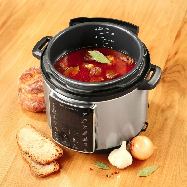 Elektrischer Multi-Schnellkochtopf 5,5L mit Druck & Spezialprogrammen, 14-in-1 Multifunktionstopf mit Rezeptheft & Zubehör, 5.5 Litern