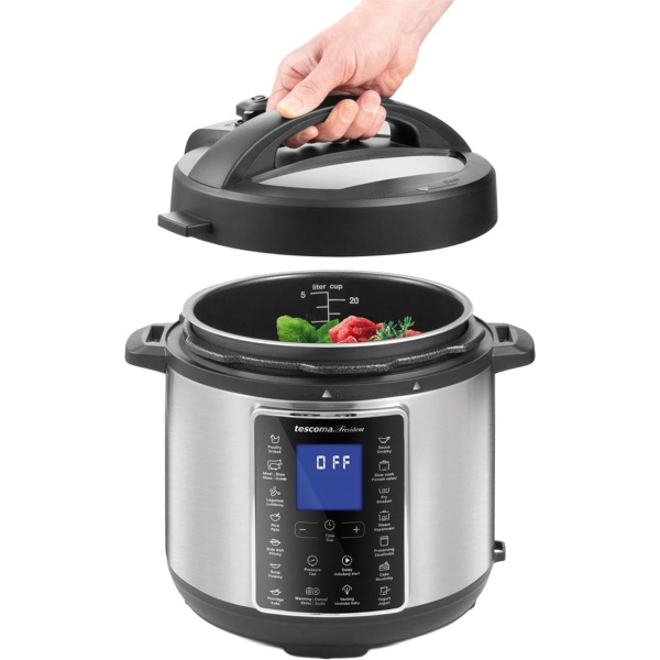 Elektrischer Multi-Schnellkochtopf 5,5L mit Druck & Spezialprogrammen, 14-in-1 Multifunktionstopf mit Rezeptheft & Zubehör, 5.5 Litern