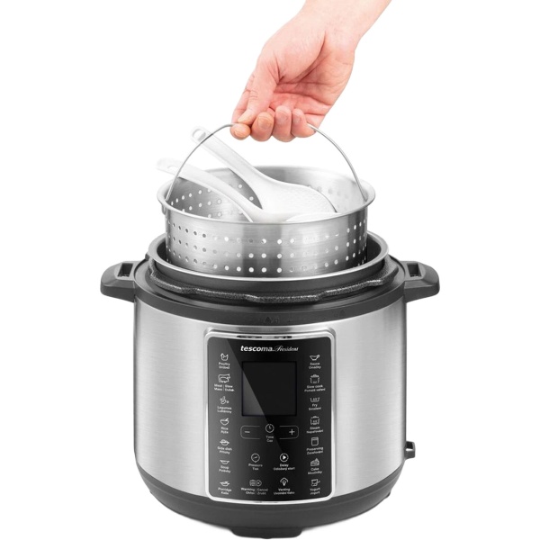 Elektrischer Multi-Schnellkochtopf 5,5L mit Druck & Spezialprogrammen, 14-in-1 Multifunktionstopf mit Rezeptheft & Zubehör, 5.5 Litern