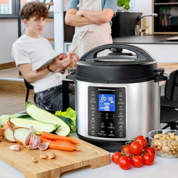 Elektrischer Multi-Schnellkochtopf 5,5L mit Druck & Spezialprogrammen, 14-in-1 Multifunktionstopf mit Rezeptheft & Zubehör, 5.5 Litern