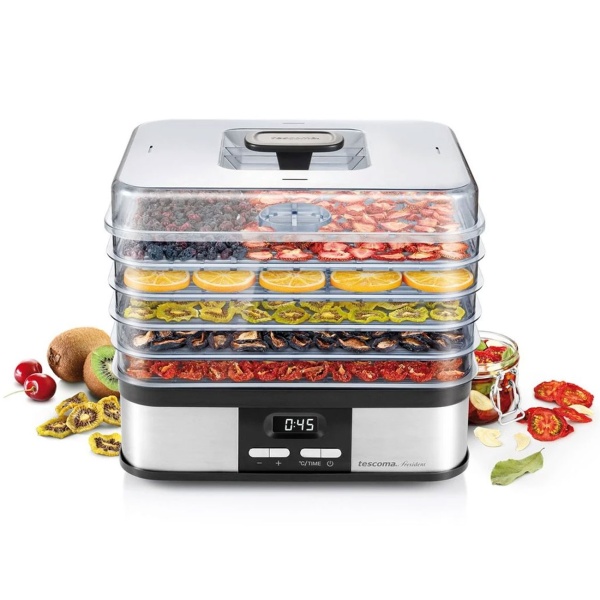 Profi Dörrautomat mit 5 Ebenen & 3500 cm² Trocknungsfläche, Leises Dörrgerät 40-70°C, Dehydrator mit 1-48h Timer für Obst & Beef Jerky, inkl. Rezepten