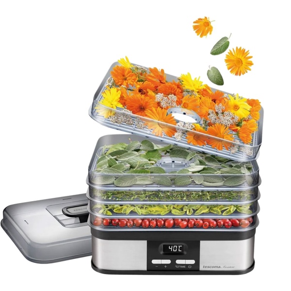 Profi Dörrautomat mit 5 Ebenen & 3500 cm² Trocknungsfläche, Leises Dörrgerät 40-70°C, Dehydrator mit 1-48h Timer für Obst & Beef Jerky, inkl. Rezepten