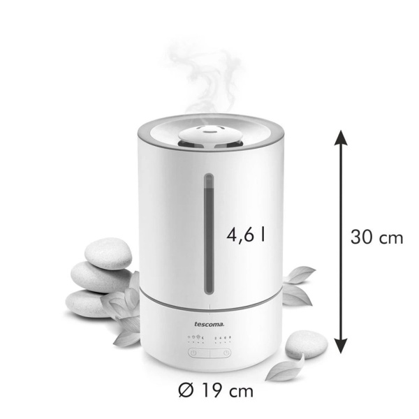Ultraschall Luftbefeuchter 4.6L für grosse Räume bis 30 m² - Leiser Raumbefeuchter mit Aromatherapie, Kaltdampf, Timer & Nachtmodus