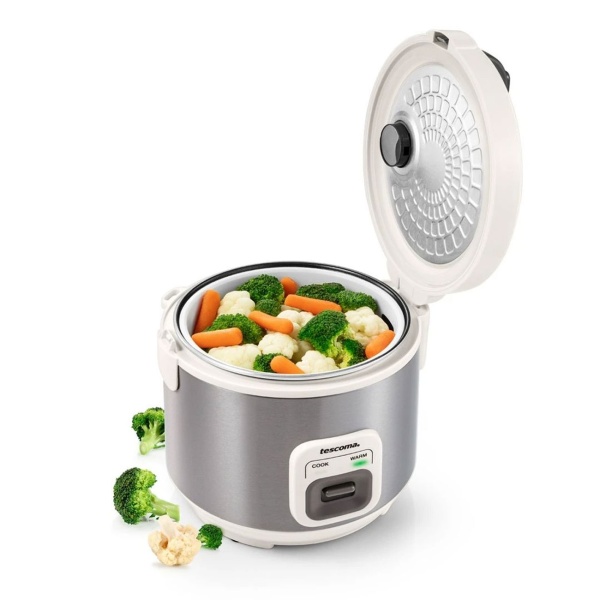 Profi Reiskocher 2 Liter mit Warmhaltefunktion & Dampfschale Einsatz - Kompakter Dampfgarer für Reis, Gemüse, Fisch & Fleisch