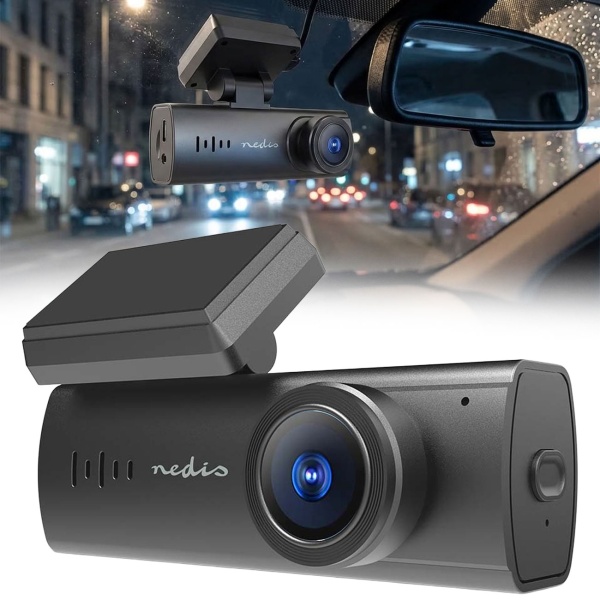 Dashcam 4K mit GPS und WLAN, kompakte Autokamera ohne Display mit 140° Weitwinkel, Nachtsicht, Parkmodus, Loop-Aufnahme und App-Steuerung, schwarz