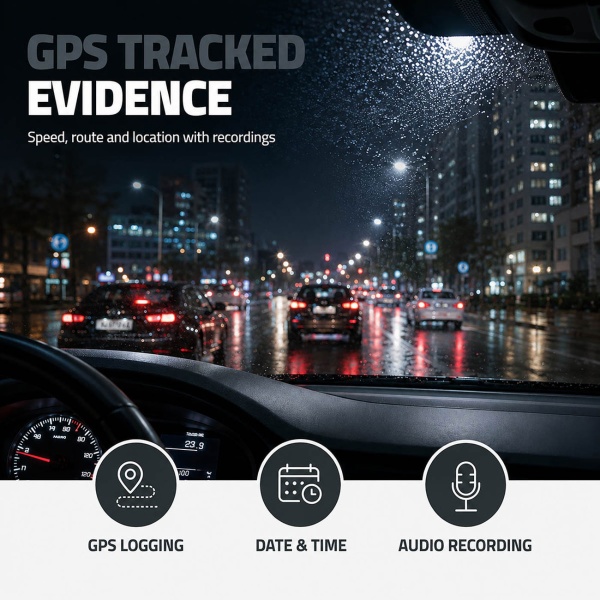 Dashcam 4K mit GPS und WLAN, kompakte Autokamera ohne Display mit 140° Weitwinkel, Nachtsicht, Parkmodus, Loop-Aufnahme und App-Steuerung, schwarz