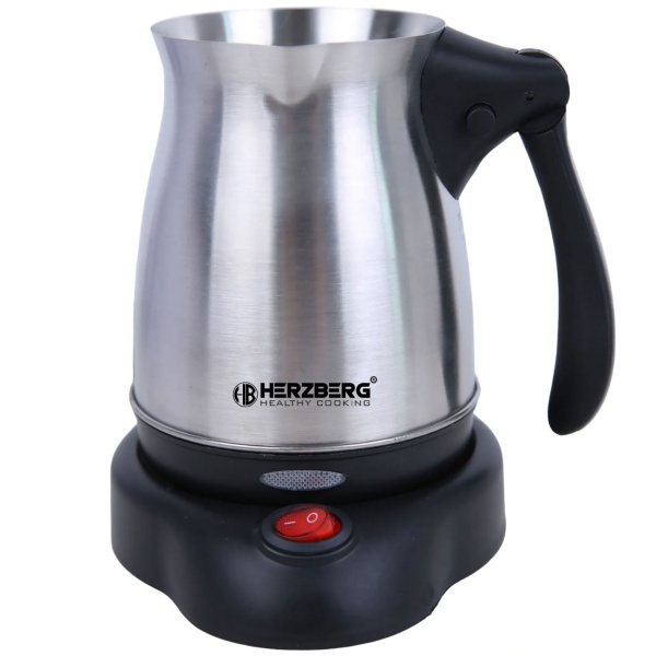 Elektrische türkische Kaffeemaschine 600 W, 0,5 L Mokkakanne aus Edelstahl, 360° Sockel, klappbarer Griff, Abschaltautomatik, Cezve elektrisch
