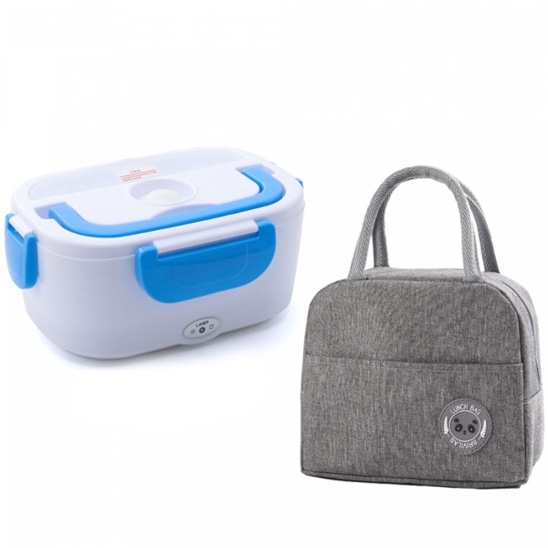 Elektrische Lunchbox 1,5 L mit 2 Fächern & Edelstahleinsatz, 3-in-1 für Steckdose, Auto 12 V & LKW 24 V, Speisewärmer tragbar mit Tasche