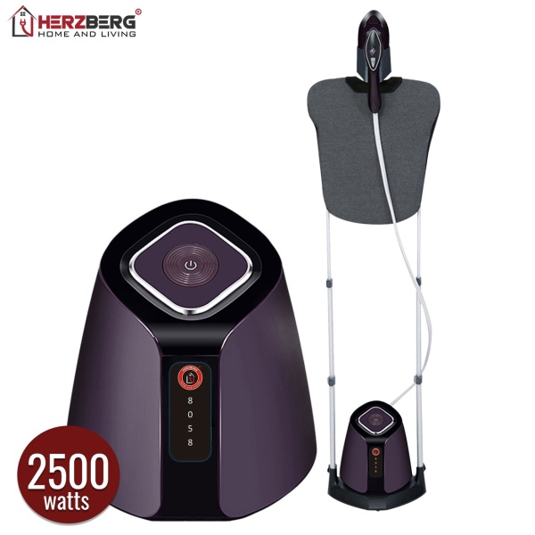 Dampfglätter mit flexibler Bügelstation 2500 W, drehbares Bügelbrett, Teleskopstange, 1,2 L Wassertank, Keramiksohle, 7 Temperaturstufen, 3 Dampfstufen