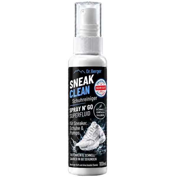 Schuhreiniger Spray 100 ml für Sneaker, Schuhe und Pumps, Sneaker Reiniger für Textil, Leder, Mesh und Canvas, entfernt Schmutz und Flecken in 60 Sekunden