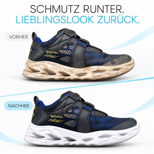 Schuhreiniger Spray 100 ml für Sneaker, Schuhe und Pumps, Sneaker Reiniger für Textil, Leder, Mesh und Canvas, entfernt Schmutz und Flecken in 60 Sekunden