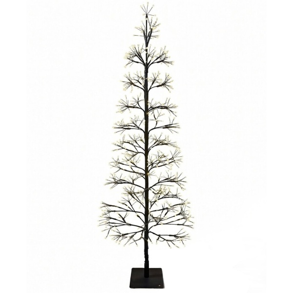 Deko Lichterbaum 120 cm mit 850 LEDs: funkelnder Weihnachtsbaum in Goldwarmweiss mit Timer & IP44 für Garten, Balkon & Innenbereich