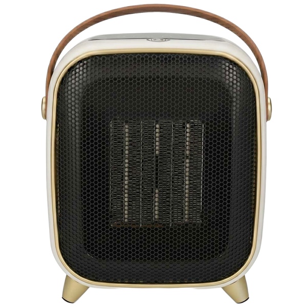 Heizlüfter Keramik 1200 W im Retro Design, leiser PTC Heizlüfter mit Thermostat, Timer, LED Display und Gebläsestufe für Räume bis 12 m²