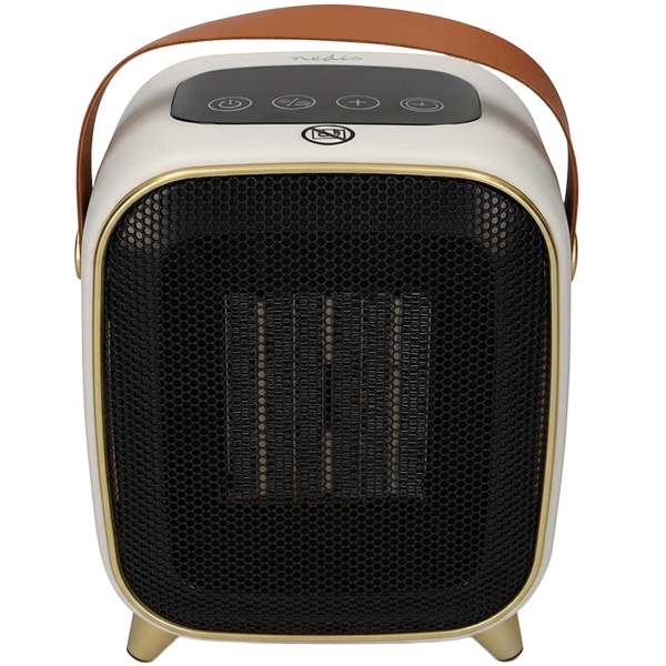 Heizlüfter Keramik 1200 W im Retro Design, leiser PTC Heizlüfter mit Thermostat, Timer, LED Display und Gebläsestufe für Räume bis 12 m²