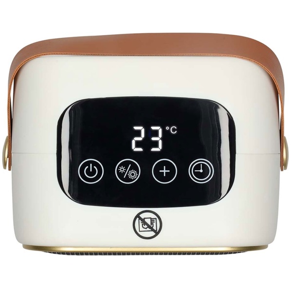 Heizlüfter Keramik 1200 W im Retro Design, leiser PTC Heizlüfter mit Thermostat, Timer, LED Display und Gebläsestufe für Räume bis 12 m²