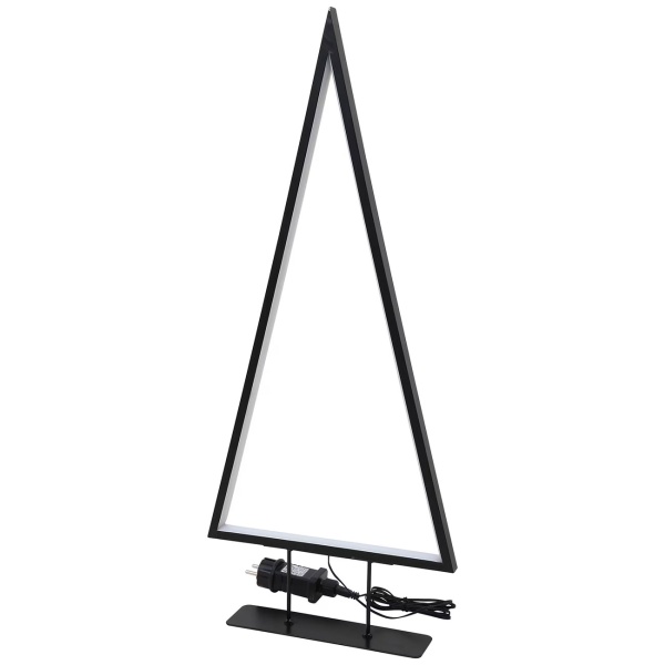 2er-Set moderne LED Deko-Tannenbaum-Leuchten in Schwarz, warmweisses Licht, 120 & 177 LEDs, elegante Tischlampen für die Fensterbank