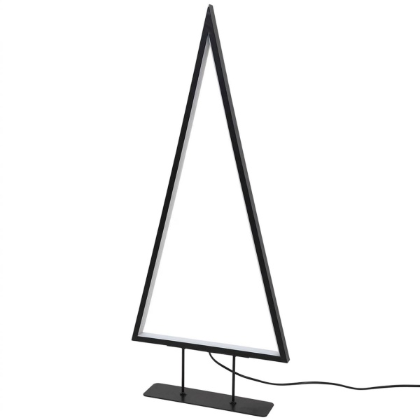 2er-Set moderne LED Deko-Tannenbaum-Leuchten in Schwarz, warmweisses Licht, 120 & 177 LEDs, elegante Tischlampen für die Fensterbank
