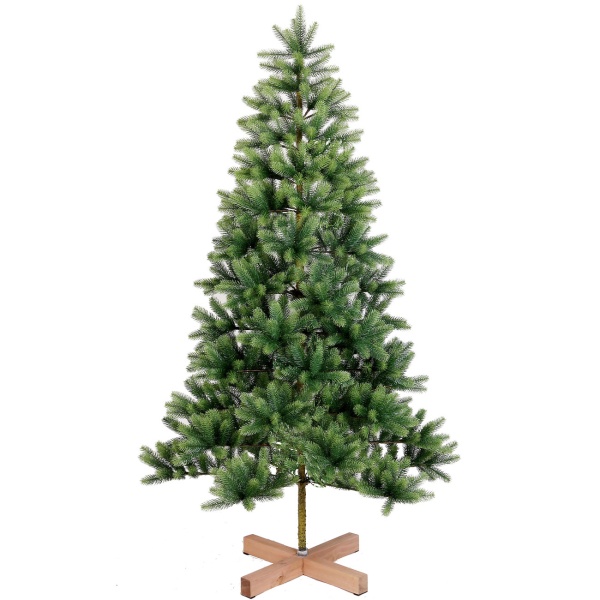 Künstlicher Weihnachtsbaum 180 cm mit über 900 Spitzen, Ø 109 cm, klappbare Äste, Holzständer, Tannenbaum wiederverwendbar, schnell aufgebaut