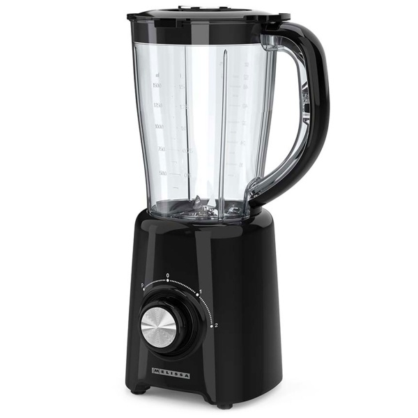 Standmixer 800 W mit 1,5 L Behälter, 4 Edelstahlklingen, 2 Stufen & Pulsfunktion, Smoothie Mixer spülmaschinenfest, schwarz