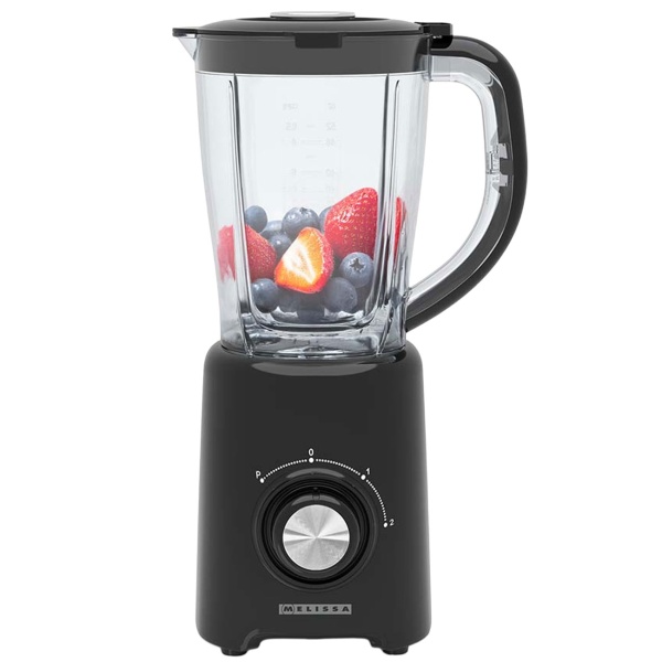 Standmixer 800 W mit 1,5 L Behälter, 4 Edelstahlklingen, 2 Stufen & Pulsfunktion, Smoothie Mixer spülmaschinenfest, schwarz