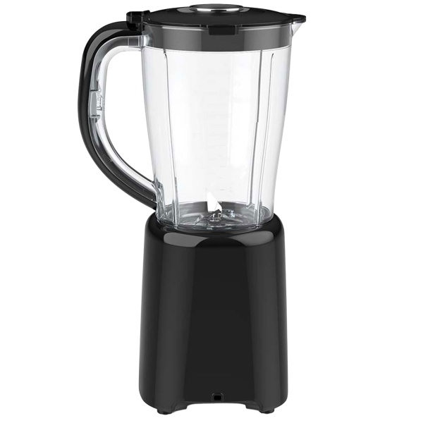 Standmixer 800 W mit 1,5 L Behälter, 4 Edelstahlklingen, 2 Stufen & Pulsfunktion, Smoothie Mixer spülmaschinenfest, schwarz