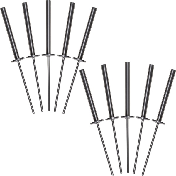 Fackelhalter Edelstahl 10er Set mit Erdspiess, rostfreie Fackelhalterung für Gartenfackeln und Wachsfackeln, mit Tropfteller, für Garten und Events