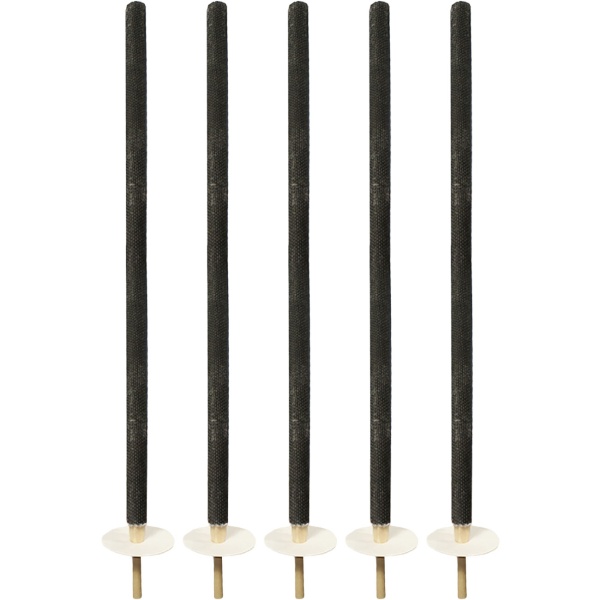 Wachsfackeln XXL 110 cm 10er-Set mit Holzgriff und Tropfschutz, Partyfackeln ca. 3 Std. Brenndauer, Handfackeln für Fackelumzug und Gartenfest