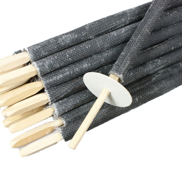 Wachsfackeln XXL 110 cm 10er-Set mit Holzgriff und Tropfschutz, Partyfackeln ca. 3 Std. Brenndauer, Handfackeln für Fackelumzug und Gartenfest