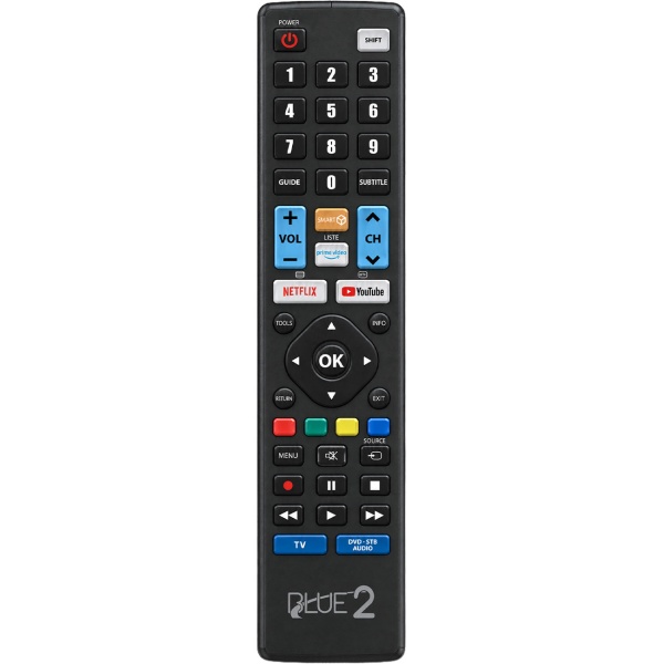 Universale Fernbedienung für Audio & Smart TV: Universalfenbedienung für 2 Geräte per App programmierbar, Ersatzfernbedienung für Fernseher & Audio