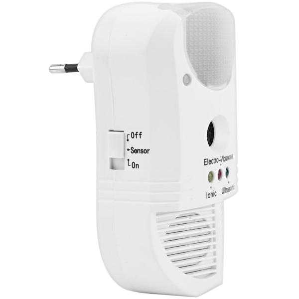 2er-Set  3in1 Ultraschall Insektenvertreiber, Ionen Luftreiniger und PIR Sensor Nachtlicht, praktisch für die Steckdose, bis zu 30 qm, 3 Kontroll LEDs
