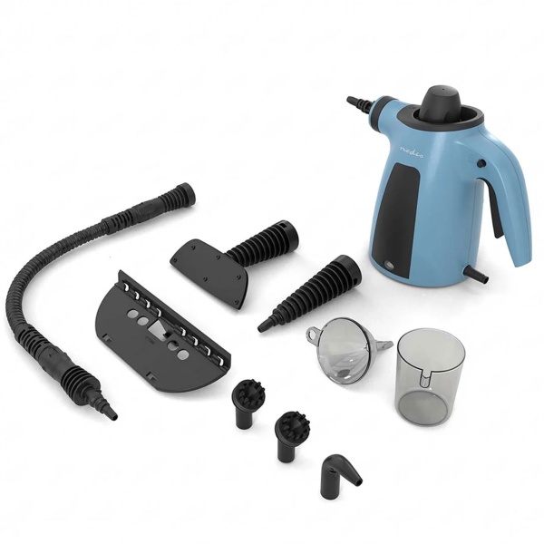 Handdampfreiniger 1050 W mit 10 Zubehörteilen, Dampfreiniger mit 3,5 bar und 0,35 l Wassertank für Küche, Bad, Fenster, Polster und Fugen, 4 m Kabel