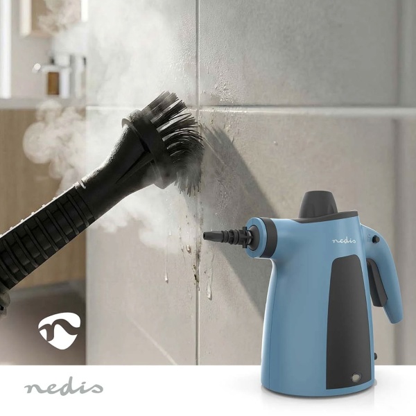 Handdampfreiniger 1050 W mit 10 Zubehörteilen, Dampfreiniger mit 3,5 bar und 0,35 l Wassertank für Küche, Bad, Fenster, Polster und Fugen, 4 m Kabel