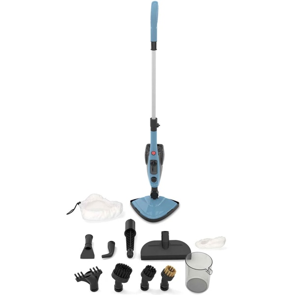 Dampfreiniger Dampfmopp 1500 W mit Zubehörset, Dampfbesen mit 550 ml Wassertank, 110 °C Dampf, schwenkbarem Dreieckskopf und 5 m Kabel für alle Böden