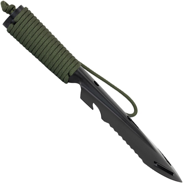 Multifunktionsschaufel 10-in-1 aus Kohlenstoffstahl, Outdoor Schaufel mit Säge, Schneidkante und Paracord Griff, mit Tasche, für Camping und Bushcraft
