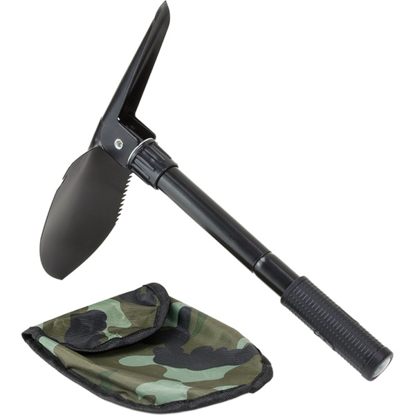 Handlicher Mini Klappspaten mit Säge & Kompass – Kompaktes 330g Schaufel Werkzeug Set mit Camouflage Tasche für Outdoor & Camping