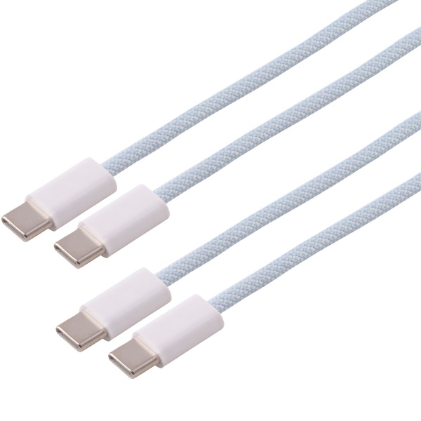 2er-Set USB-C Kabel 1 m blau 240W, USB-C auf USB-C Ladekabel mit Nylon Textilmantel, PD 3.1 Schnellladekabel und Datenkabel USB 2.0 für Laptop und Handy