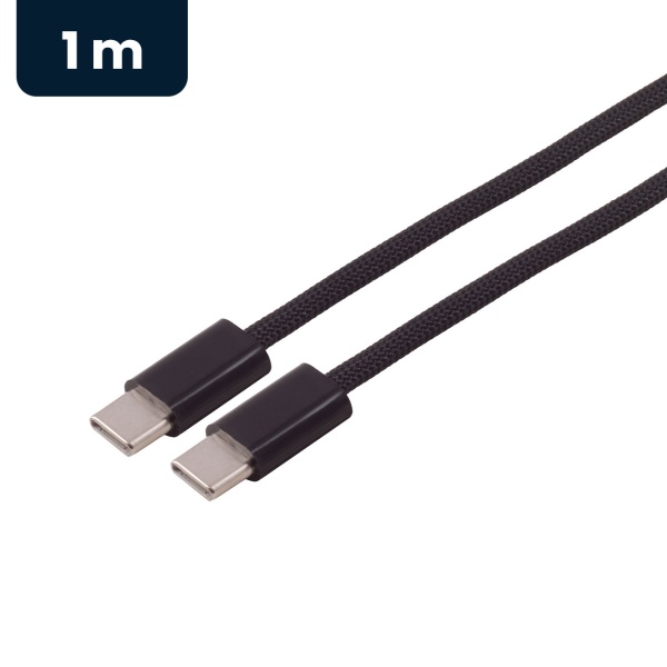 2er-Set USB-C Kabel 1 m schwarz 240W, USB-C auf USB-C Ladekabel mit Nylon Textilmantel, PD 3.1 Schnellladekabel und Datenkabel USB 2.0 für Laptop und Handy