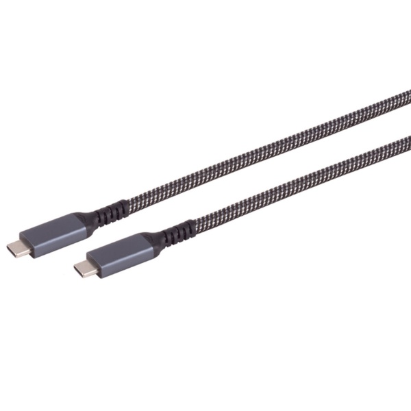 USB-C Kabel mit 100W Ladeleistung, 1 m, USB 3.2 Gen 2 Datenkabel mit 10 Gbit/s und 4K Video, USB-C auf USB-C Ladekabel Textil für Laptop, Monitor, SSD