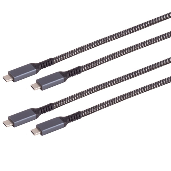 2er-Set USB-C Kabel mit 100W Ladeleistung, 1 m, USB 3.2 Gen 2 Datenkabel mit 10 Gbit/s und 4K Video, USB-C auf USB-C Ladekabel Textil für Laptop, Monitor, SSD