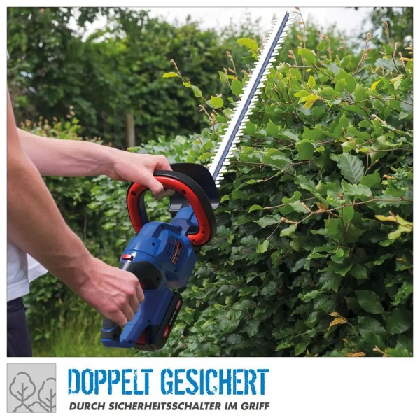 Akku Heckenschere 18V mit 51 cm Schnittlänge, kabellose Heckenschere mit Diamantschliff Messern und drehbarem Griff, ohne Akku und Ladegerät