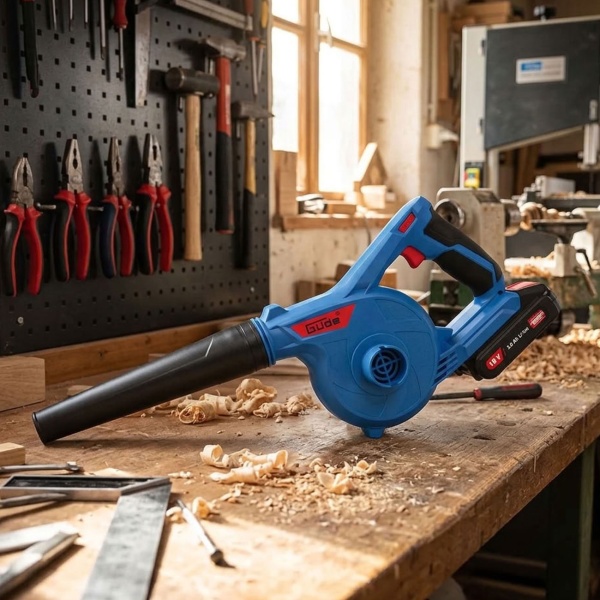 Akku Bläser und Sauger 18V kompakt, Akku Gebläse und Handsauger 2 in 1 mit 3 Stufen und Schmutzfangsack für Werkstatt, ohne Akku und Ladegerät