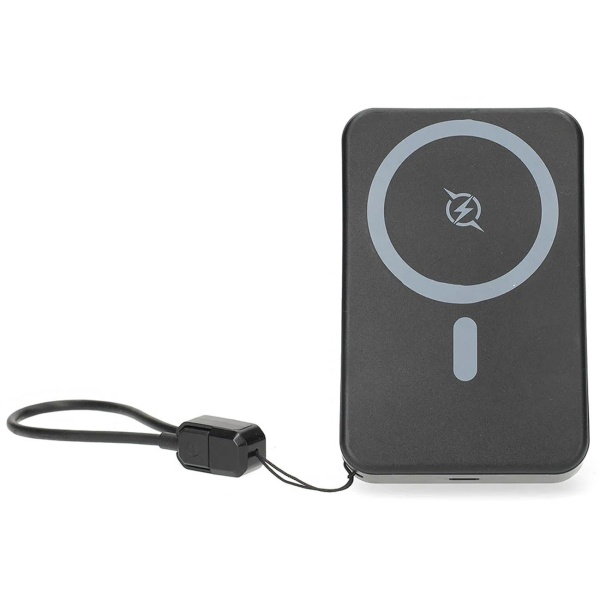 Powerbank 10.000 mAh magnetisch mit kabellosem Laden bis 25 W, USB-C bis 35 W, LCD-Display und Standfunktion, kompakter Akku für Smartphone, schwarz