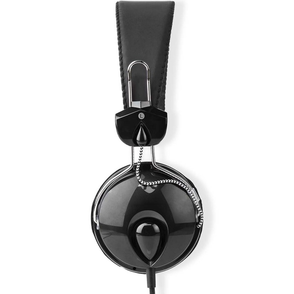 On-Ear Kopfhörer mit USB-C Kabel, kabelgebunden mit 40 mm Treibern, gepolsterten Ohrpolstern und verstellbarem Kopfbügel, geflochtenes Kabel 1,1 m, schwarz