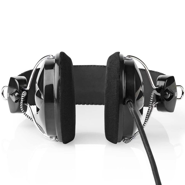 On-Ear Kopfhörer mit USB-C Kabel, kabelgebunden mit 40 mm Treibern, gepolsterten Ohrpolstern und verstellbarem Kopfbügel, geflochtenes Kabel 1,1 m, schwarz