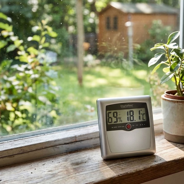 Präzises Digitales Thermo-Hygrometer für Raumklima & Wohnzimmer – Exaktes Feuchtigkeitsmessgerät mit Schimmelwarner & Taupunkt
