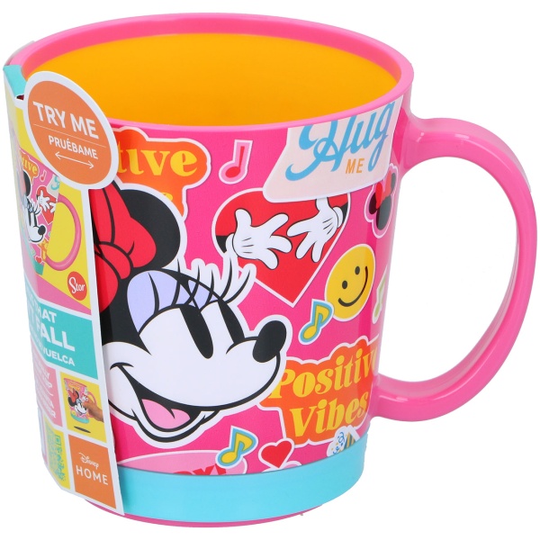 Minnie Mouse Kinder Trinkbecher mit Kippschutz 410 ml: Bunter praktischer Kunststoffbecher für Schule, Kindergarten & unterwegs