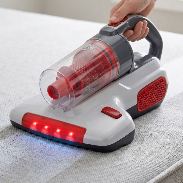 Matratzenstaubsauger mit UV-Licht, 400 W Handstaubsauger beutellos für Matratzen, Sofas, Kissen und Polster, mit waschbarem HEPA-Filter und 4,5 m Kabel