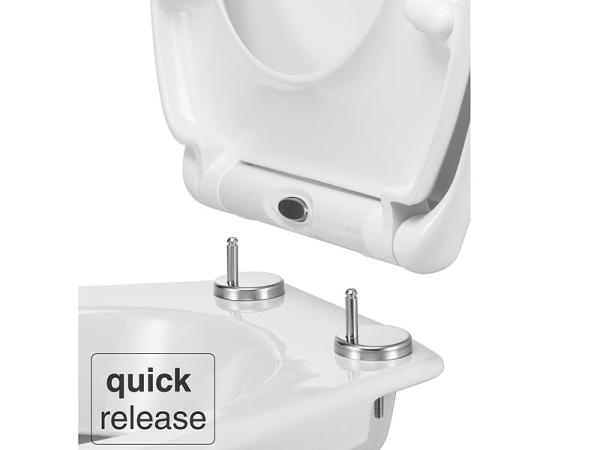 Robuster WC-Deckel mit Absenkautomatik Soft Close, 41,5 x 37 cm, weiss, oval, universell einsetzbar, Quick-Release-Funktion für eine einfache Reinigung